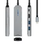 Aisens USB-C Dock 5 en 1 con HDMI 4K, RJ45, 2xUSB y PD 100W, Gris