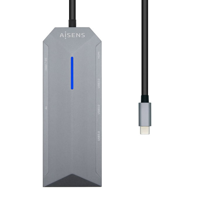 Aisens Docking Station 8 en 1 USB-C, HDMI 4K, RJ45, 3xUSB, PD 100W, SD/MicroSD, Gris Aisens Docking Station 8 en 1 USB-C, HDMI 4K, RJ45, 3xUSB, PD 100W, SD/MicroSD, Gris