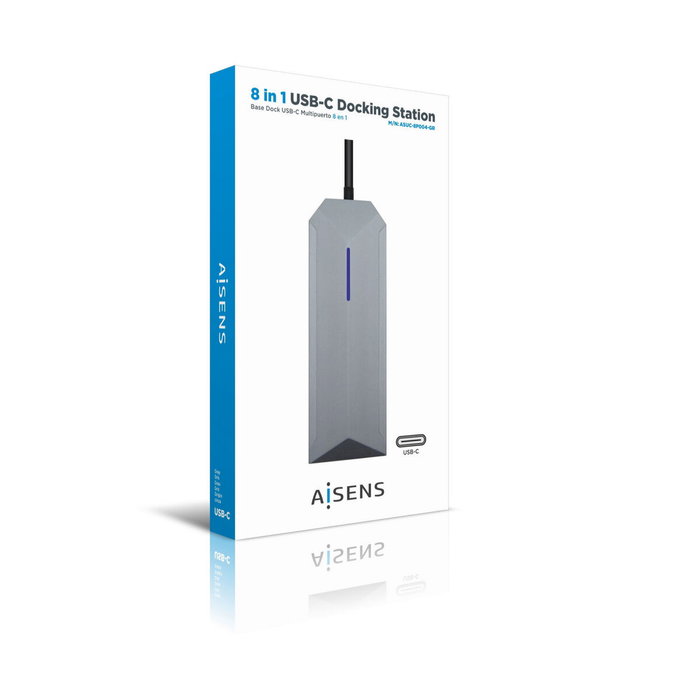 Aisens Docking Station 8 en 1 USB-C, HDMI 4K, RJ45, 3xUSB, PD 100W, SD/MicroSD, Gris Aisens Docking Station 8 en 1 USB-C, HDMI 4K, RJ45, 3xUSB, PD 100W, SD/MicroSD, Gris