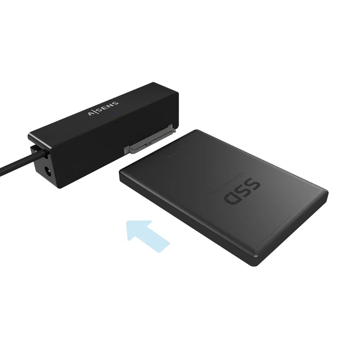 Aisens Adaptador SATA a USB-C para Discos Duros 2.5 y 3.5 con Alimentador, Negro Aisens Adaptador SATA a USB-C para Discos Duros 2.5 y 3.5 con Alimentador, Negro