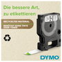Dymo D1 Etiquetas S0720580 para LabelManager y LabelWriter 450 DUO, Negro sobre Amarillo, Autoadhesivas de Poliéster, 12 mm x 7 m, Resistente a Agua y UV