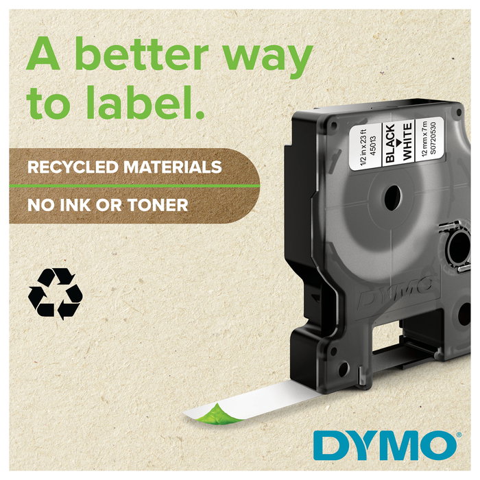 Dymo D1 S0720580 - Etiquetas Autoadhesivas para LabelManager y LabelWriter 450 DUO - Negro sobre Amarillo - 12 mm x 7 m - Poliéster Dymo D1 S0720580 - Etiquetas Autoadhesivas para LabelManager y LabelWriter 450 DUO - Negro sobre Amarillo - 12 mm x 7 m - Poliéster