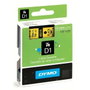 Dymo D1 Cinta de Etiquetas Autoadhesivas 12 mm x 7 m Negro sobre Amarillo
