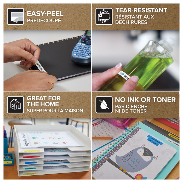 Dymo S0721620 Etiquetas LabelWriter LetraTag 12 mm x 4 m Negro sobre Amarillo