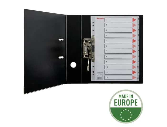 Esselte Separador Numerico 1-12 Cartulina Folio Juego de 12 Separadores Multitaladro