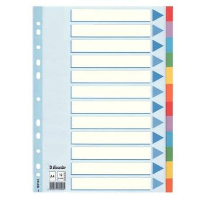 Esselte Separadores Multitaladro Cartón 12 Posiciones A4 Colores Surtidos (Set de 10) Esselte Separadores Multitaladro Cartón 12 Posiciones A4 Colores Surtidos (Set de 10)