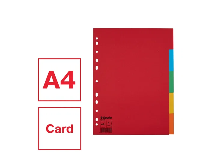 Esselte Separadores Multitaladro Cartón A4 5 Posiciones Colores