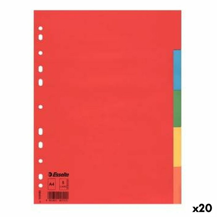 Esselte Separadores Multitaladro Cartón A4 5 Posiciones Colores