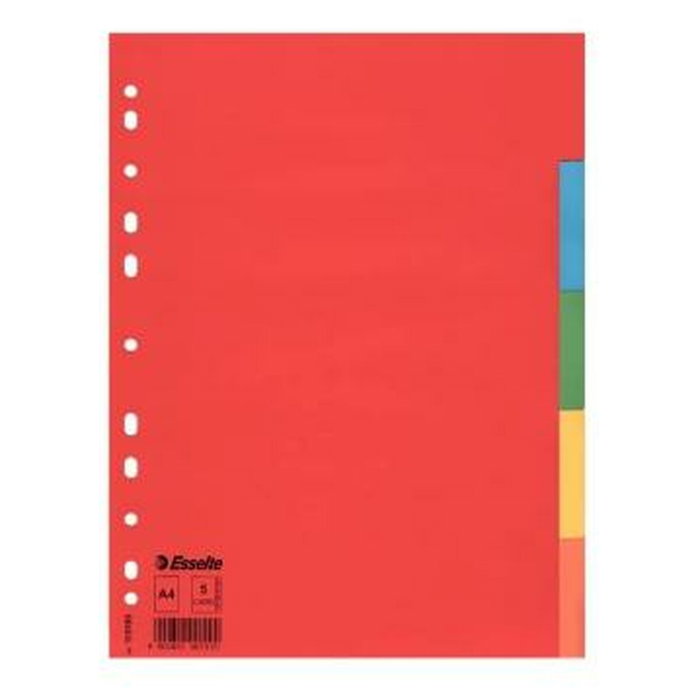 Esselte Separadores Multitaladro Cartón A4 5 Posiciones Colores