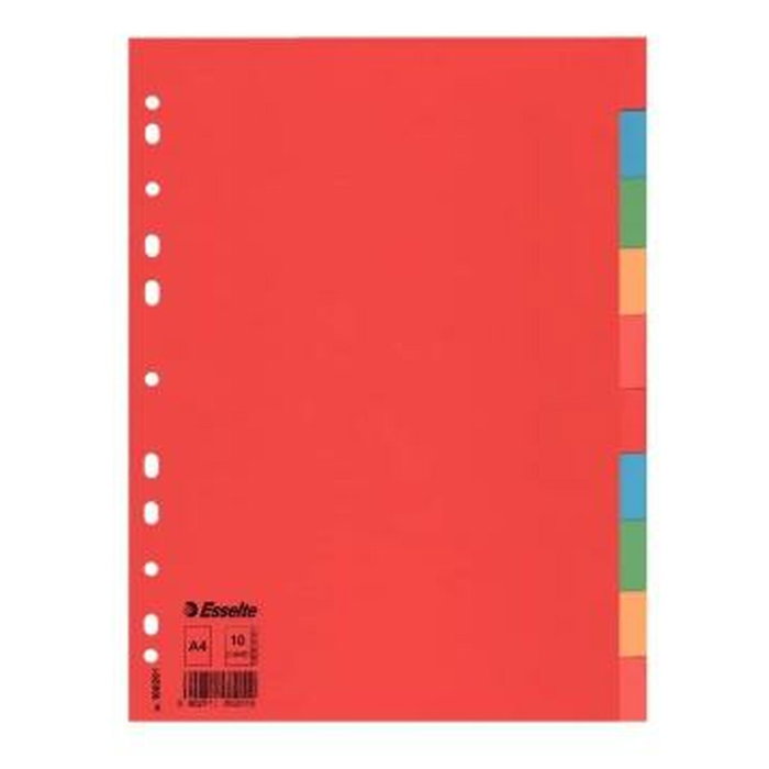 Esselte Separadores de Cartulina Multitaladro, Set de 10 Unidades, Formato Folio/A4 Esselte Separadores de Cartulina Multitaladro, Set de 10 Unidades, Formato Folio/A4