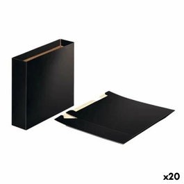 Esselte Set de 20 Cajetines para Archivadores Folio Lomo 75 mm Negro Brillante