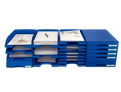 Leitz Bandeja Portadocumentos Plus Jumbo, Azul, 255x357x103 mm