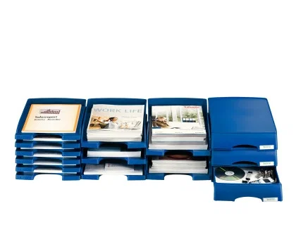 Leitz Bandeja Portadocumentos Plus Jumbo, Azul, 255x357x103 mm