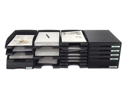 Leitz Bandeja Portadocumentos Plus Jumbo Opaca Negro 257x357x103 mm