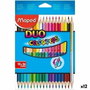 Lápices de colores Maped Duo Color' Peps Multicolor 18 Piezas Doble punta (12 Unidades)