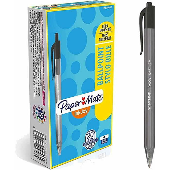 Bolígrafo Paper Mate Inkjoy 20 Piezas Negro 1 mm (36 Unidades) Bolígrafo Paper Mate Inkjoy 20 Piezas Negro 1 mm (36 Unidades)