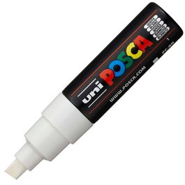 POSCA Marcador Pc-8K No Permanente Punta Biselada 8.0 mm Blanco Set de 6 (Set de 6)