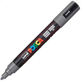 POSCA Marcador Pc-5M No Permanente Punta Bala 1,8-2,5 mm Gris Profundo Set de 6 (Set de 6)