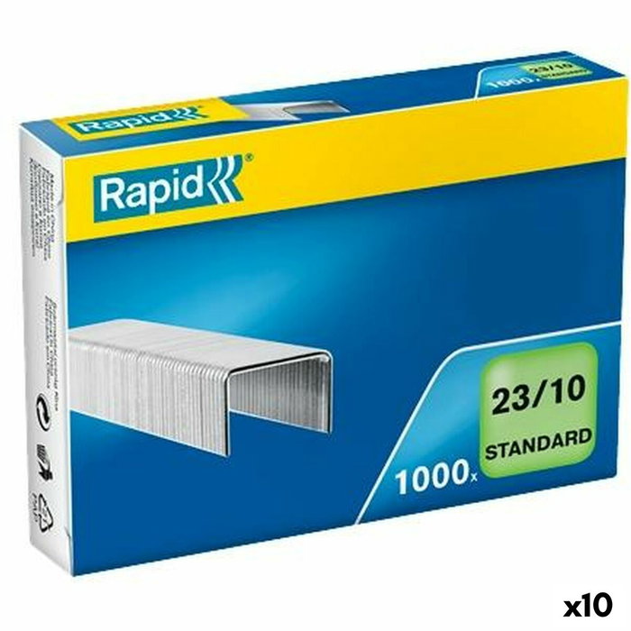 RAPID Grapas estándar 23/10 mm galvanizadas, caja de 1000 unidades