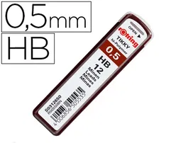 Rotring Minas de Grafito 0.5 mm HB Estuche de 12 Minas