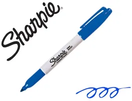 Sharpie Rotulador Permanente Punta Fina Azul Trazo 1mm Resistente al Agua
