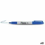 Sharpie Marcador Permanente Fine Punta Redonda 0.9mm Azul (Set de 12)