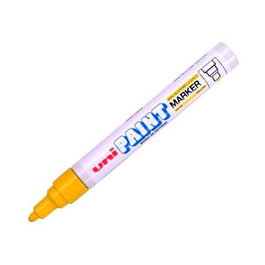 Uni-Ball Paint Marker PX-20 L Amarillo, Marcador Permanente de Punta Acrílica (2.2-2.8mm) para Todas las Superficies - Set de 12 Unidades (Set de 12)
