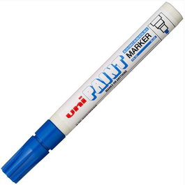 Uni-Ball Paint Marker PX-20 L Marcador Permanente Azul Punta Acrílica, Resistente al Agua y Luz, para Todas las Superficies - Pack de 12 Unidades (Set de 12)