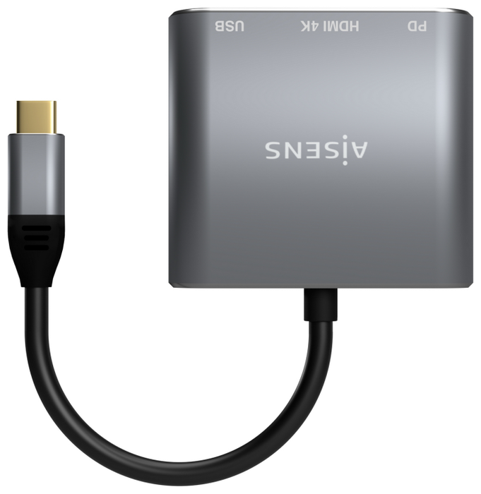 Aisens Conversor USB-C a HDMI/USB-C/USB 3.0 3 en 1 Gris