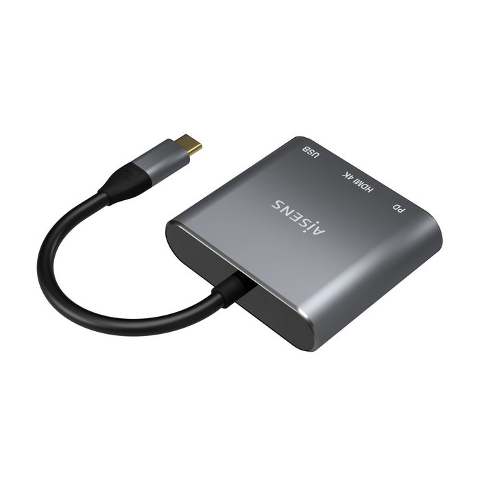Aisens Conversor USB-C a HDMI/USB-C/USB 3.0 3 en 1 Gris