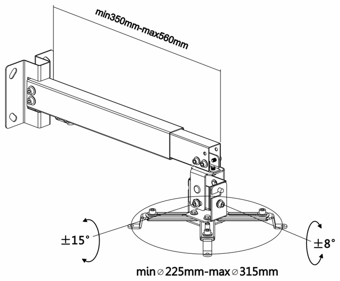 Aisens Soporte de Techo/Pared para Proyector CWP01TSE-047 Negro Aisens Soporte de Techo/Pared para Proyector CWP01TSE-047 Negro