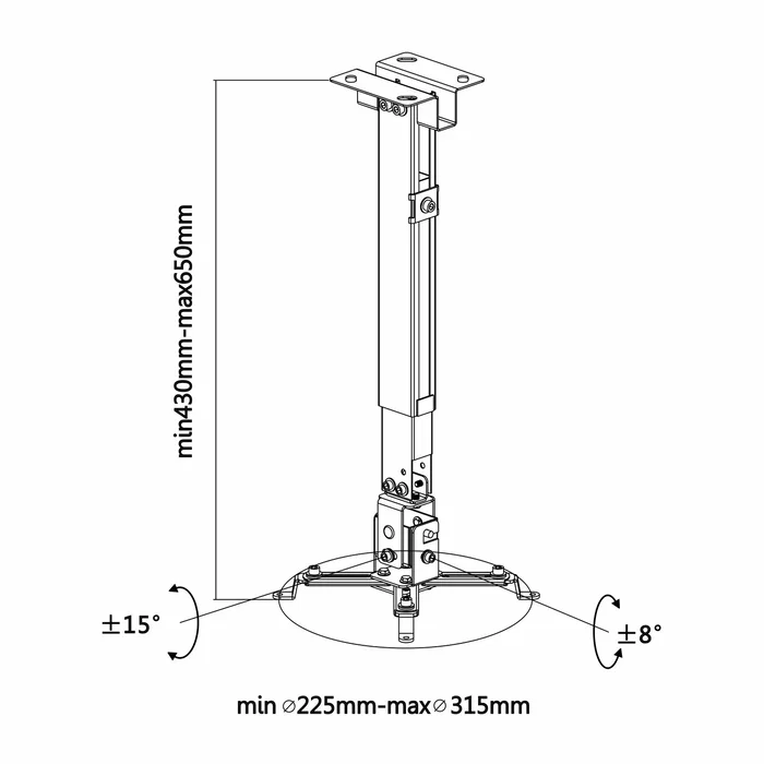 Aisens Soporte Universal para Proyector Blanco CWP01TSE-049