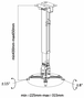Aisens Soporte para Proyector CWP01TSE-049 Blanco, Inclinable y Extensible