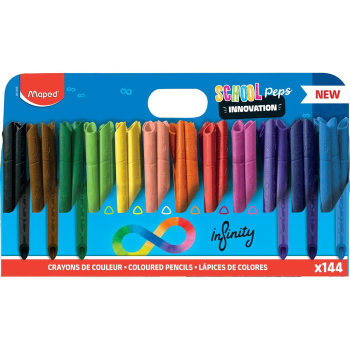 MAPED Lápices de Colores Infinity School Pack de 144 unidades