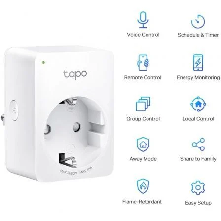 Tp-Link Enchufe Inteligente WiFi Tapo P110 con Monitorización de Consumo y Control por App/Voz Tp-Link Enchufe Inteligente WiFi Tapo P110 con Monitorización de Consumo y Control por App/Voz