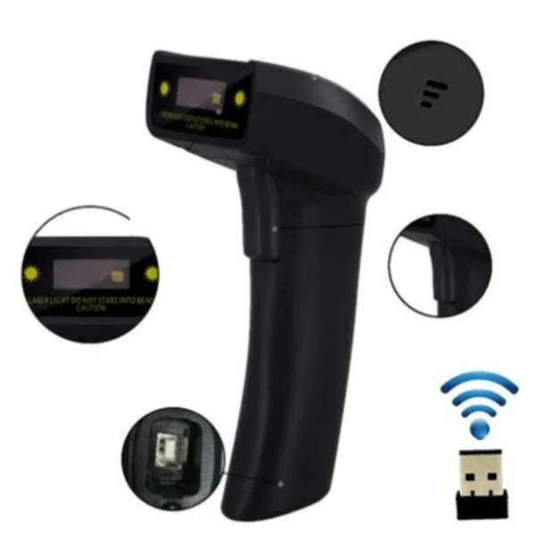 Nilox NX-CSBT-2DU21 - Lector/Escáner de Códigos de Barras 1D y 2D Bluetooth, Portátil con Soporte Incluido, Negro - Compatible con iOS, Android, Windows