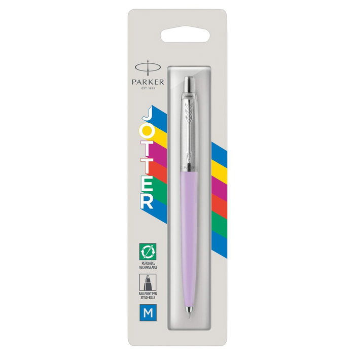 Parker Jotter Original Punta M Detalles Cromados Plata-Lila
