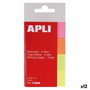 Apli Índices Adhesivos de Papel 50x20 mm - 4 Colores Fluorescentes