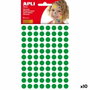 Apli Gomets Redondos 10,5mm Verde, 6 Hojas