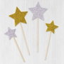 Apli Formas de Goma EVA Adhesivas de Estrellas con Purpurina Metalizada, Colores Surtidos