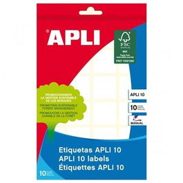Apli Etiquetas Adhesivas C-Romos 22x32 mm Escritura Manual Blanco Permanente Adhesivo Pack 10 Hojas 200 Etiquetas
