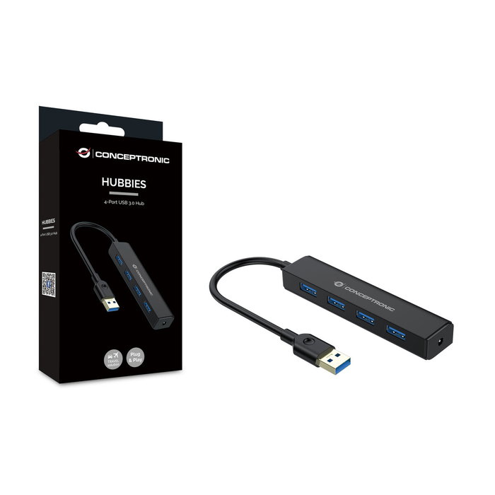 Conceptronic C4PUSB3 Hub USB 3.0 de 4 Puertos Negro