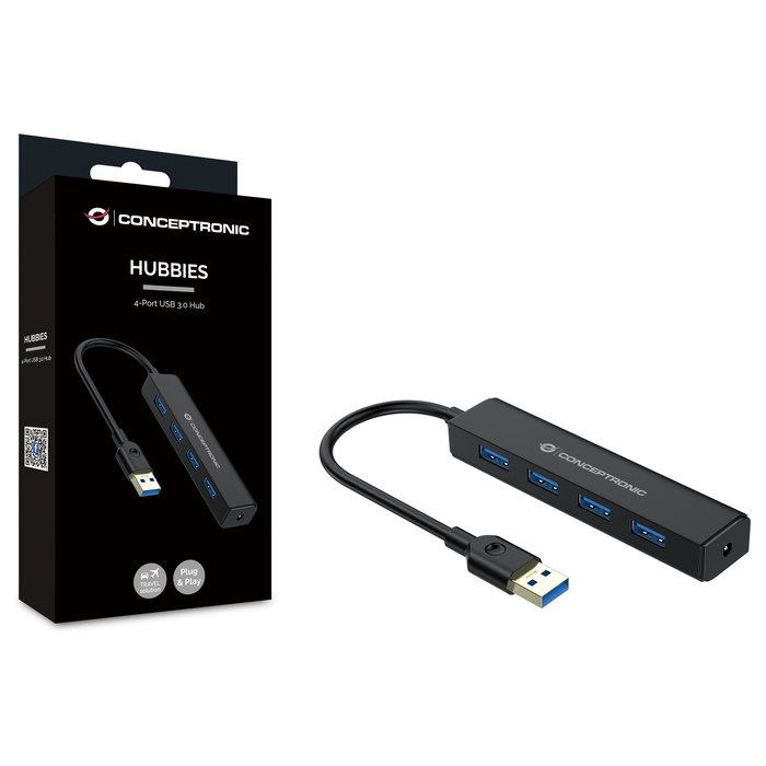 Conceptronic C4PUSB3 Hub USB 3.0 de 4 Puertos Negro