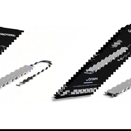 Conceptronic Hub USB-C a HDMI, 2xUSB-A 3.0, con Power Delivery 60W y Lector de Tarjetas SD/MicroSD