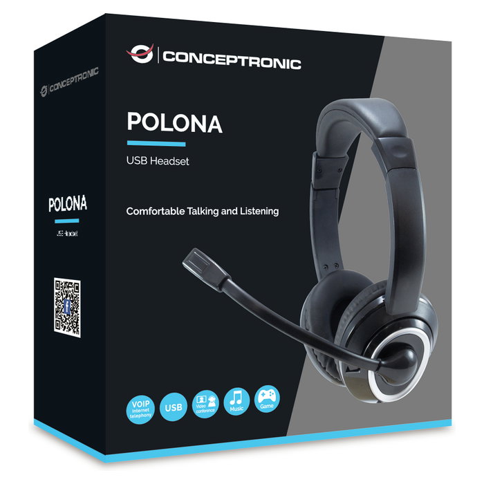 Conceptronic POLONA01B Auriculares USB con Micrófono Flexible Conceptronic POLONA01B Auriculares USB con Micrófono Flexible