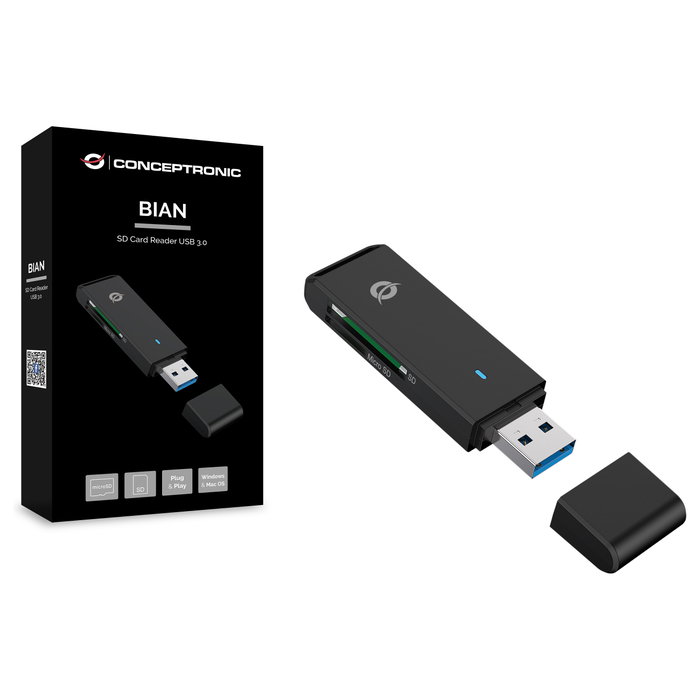 Conceptronic BIAN02B Lector de Tarjetas USB 3.0 SD y MicroSD Conceptronic BIAN02B Lector de Tarjetas USB 3.0 SD y MicroSD