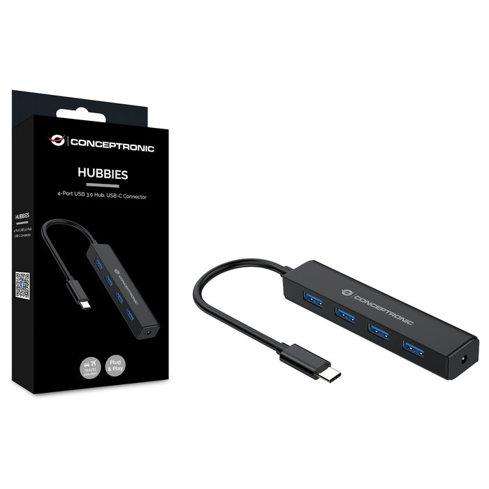 Conceptronic CTC4USB3 Hub USB-C a 4 Puertos USB 3.2 Gen 1 Tipo-A Conceptronic CTC4USB3 Hub USB-C a 4 Puertos USB 3.2 Gen 1 Tipo-A