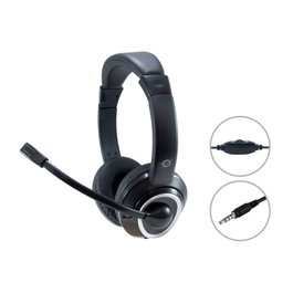 Conceptronic POLONA02B Auriculares con Micrófono Flexible y Control de Volumen Negro