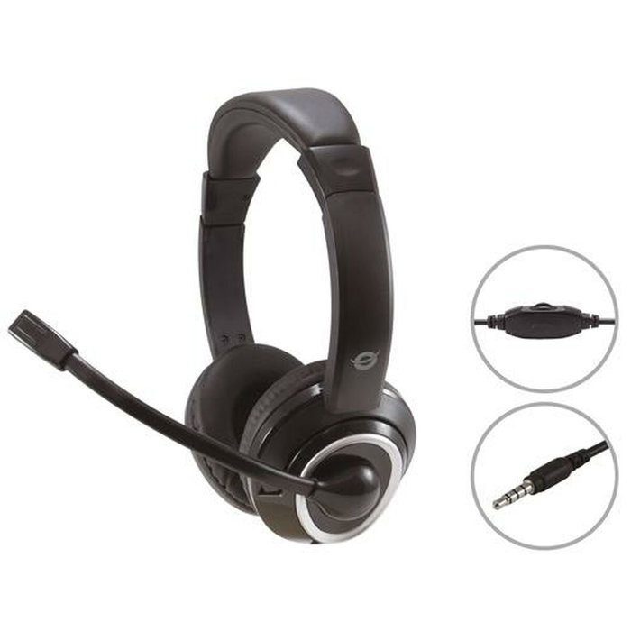 Conceptronic Auriculares POLONA02B con Micrófono Flexible y Jack 3,5 mm Conceptronic Auriculares POLONA02B con Micrófono Flexible y Jack 3,5 mm