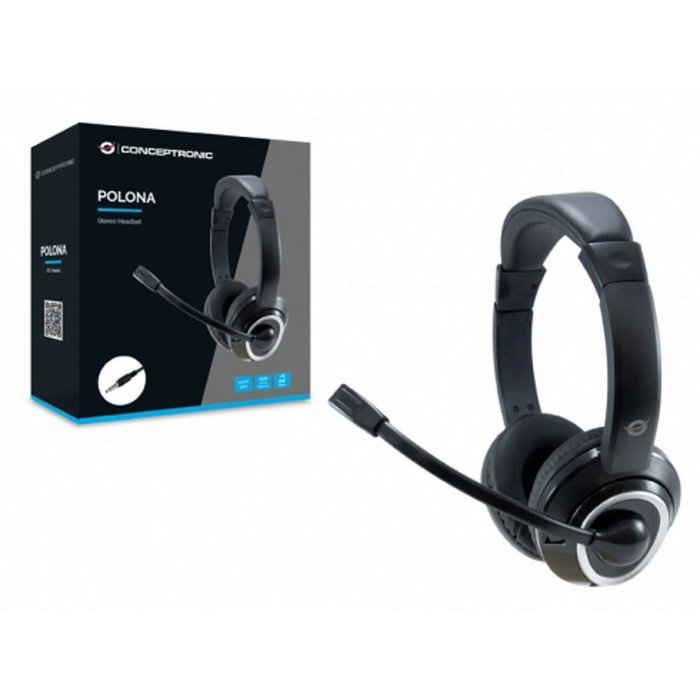 Conceptronic Auriculares POLONA02B con Micrófono Flexible y Jack 3,5 mm Conceptronic Auriculares POLONA02B con Micrófono Flexible y Jack 3,5 mm